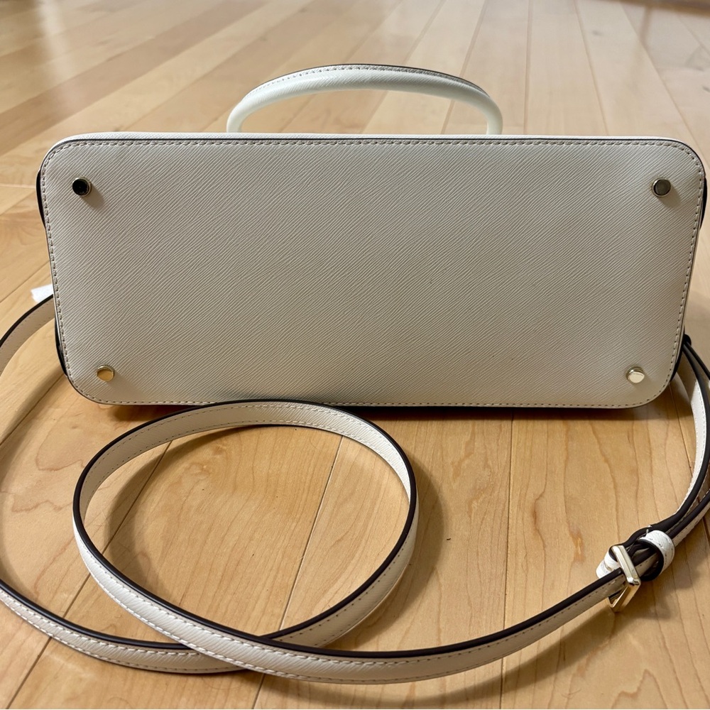 Kate Spade Leather Dome Cream Satchel with Gold Tone Hardware - Picture 4 of 4